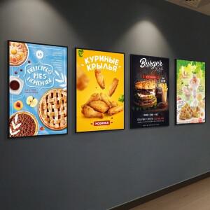 초박형 프레임 LED 라이트 박스, 벽걸이 포스터 메뉴 디스플레이, 광고 상점 카페 레스토랑, A1 A2 A3 A4