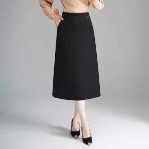 치마 블랙 가을 여자스커트 H라인 하이웨스트 A라인 힙업 중기장 기장 무릎 위로 한 발 더 슬림핏 원템3