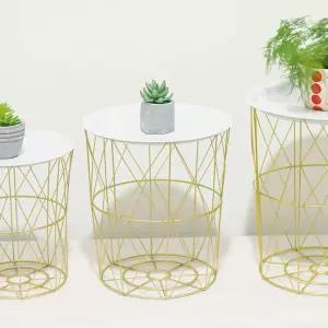 보조테이블 와이어 협탁 거실탁자 테이블 골드 협탁테이블