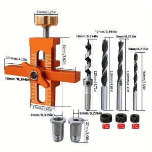 2in 1 캐비닛 도어 설치 포지셔너, 6/8/10mm 리바운더 펀치 장착 지그 옷장 패널