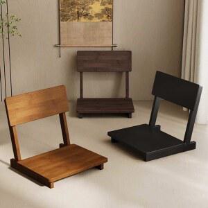등받이 원목 카페 식 다도 바닥 좌식 우드 좌식의자