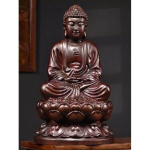 고전적인 흑단 나무와 자단 조각 집에서 제공 부처님 장식 동상 석가모니 불상
