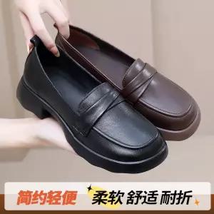 가을 여성용 화 진가죽 플랫 토시 수제화 통굽 단 4계절 원픽3