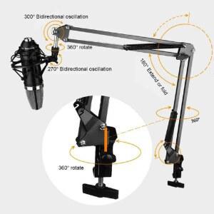 마이크위생카바 제닉스마이크거치대 금속 조절식 대로 클립 경량 가위 브래