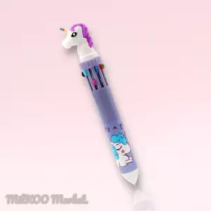 밀쿠네 유니콘 캐릭터 노크식 컬러펜 0.7 (퍼플) 캐릭터볼펜