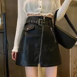 앞지퍼 포인트 매트한 소재 여성 숏 기장 라인 스커트플리츠 쉬폰 머메이드 캉캉 롱청치마 H스커트 주름 초