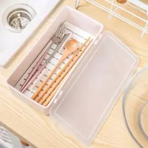 수저통 물빠짐 정리함 사각 보관 뚜껑 분리 식당