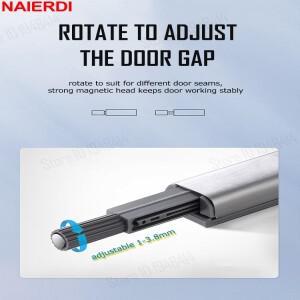 NAIERDI 10/20 팩 마그네틱 캐비닛 캐치, 스테인레스 스틸 푸시 오픈 도어 래치, 서랍 옷장 용 댐퍼 버퍼