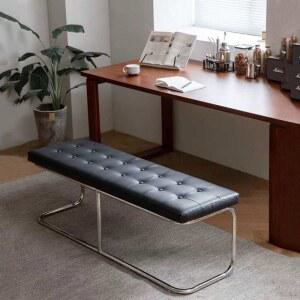 가죽벤치 두꺼운 스퀴즈 가죽벤치의자 공방 유랍 스틸/고탄성 신상 식탁 카본 신발장 쿠션 46cm 현관