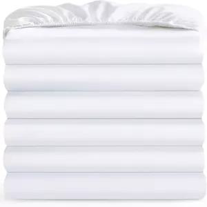 메이플앤스톤 트윈 핏 시트 전용 - 6개의 바닥 시트로 구성된 벌크 팩 사이즈 ( 화이트 )를 위한 프리미엄