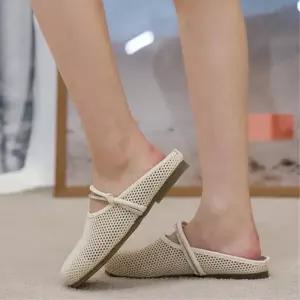 [신상오픈런]여성용 편안한 니트 메리제인 스트랩 뮬 샌들 (39183362)