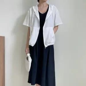 [신상오픈런]여성 여름 후드집업 반팔 캥거루 포켓 스트링 (38293324)