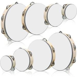 레귤러 8개 KTV 자연 타악기 리듬 탬버린 징글스 메탈 선물 4사이즈 교회 우드 음악 싱글 파티 로우 핸드헬드