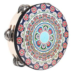 탬버린즈 악기 탬버린 나무 타악기 드럼 위한 금속 휴대용 댄스 8인치 교회 8인치 징글 웨딩 이중 파티를