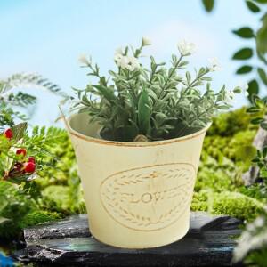 레트로 고민 미니 양동이, 식료품 금속 공예, 다육 식물, 작은 꽃
