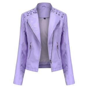 루 시크 오토바이 블레이저 패션 가죽 드레시 슬림 모토 재킷 크롭 라이트 코트 바이커 핏 여성