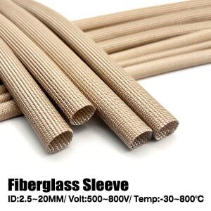 고온 브레이드 연질 섬유 튜브 2.5~20mm 800°C 절연 케이블 슬리브 유리 (열 보호용)