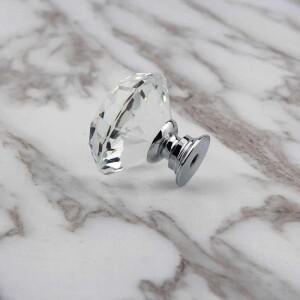 10 개/대 30mm 다이아몬드 모양 디자인 크리스탈 유리 손잡이 찬장 서랍 당겨 부엌 캐비닛 도어 옷장 하드