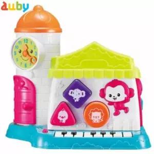 오비(AUBY) 우리아기 지능개발 멀티캐슬 (461572)사운드피아노 애기장난감 계산놀이완구 블록 건반 시계맞
