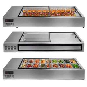 탁상형 셀프바 냉장고 토핑 바트 업소용 마라탕 피자