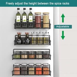 자석 주최자 양념 랙 강력한 조미료 주방 캐비닛에 대한 금속 녹 방지 보관 선반