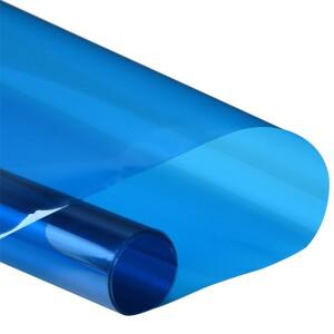파란색 유리 창 필름 자기 접착제 단열 반투명 건물 홈 장식 스티커