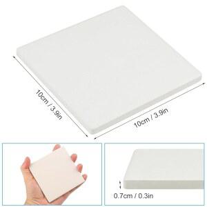 50피스 4인치 모자이크 패드가 그릴 DIY 코스터 그림을 BY 타일 스퀘어 GNIEMCKIN 코르크 유약 있는 WHITE 타일 세라믹 공예