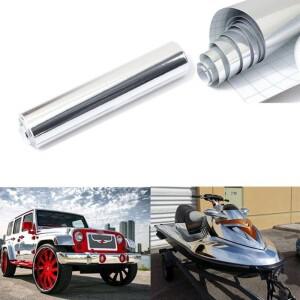 20x152cm 최신 높은 신축성 거울 실버 크롬 미러 유연한 비닐 랩 시트 롤 필름 자동차 스티커 데칼