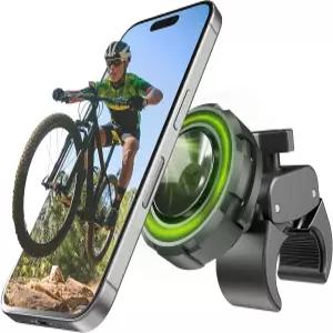 브래킷론 MagSafe 자전거 마운트 - 자전거용 MagAlign MAX 마그네틱 휴대폰 홀더 강력한 자기 흡입 및