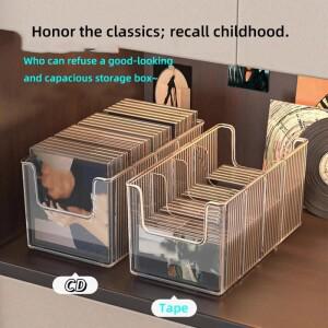 CD 디스크 랙 데스크탑 블랙 비닐 레코드 마그네틱 테이프 디스플레이 보관 컬렉션 앨범