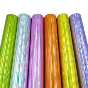 홀로그램 글리터 접착 비닐 공예 시트 필름 6가지 색상 DIY 머그컵 세라믹 창문 벽 장식 스티커 (커팅용)