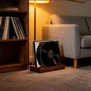 1개 비닐 레코드 홀더 원목 탁상용 디스플레이 현재 재생 중인 스탠드 앨범용 책상 정리함 벽 선반