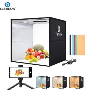 Lightdow 사진 스튜디오 라이트 박스 키트, 휴대용 밝기 조절, 다목적 촬영용, 120 개 LED 6 배경, 인치 x