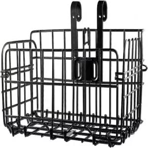 접이식 리어 자전거 바구니 강철 대부분의 장착된 검은색을 위한 반사 기능이 있는 랙 카고 바구니를