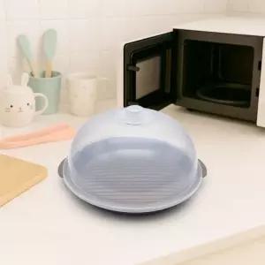 기름튐방지 전자렌지용기 원형접시 포어스 뚜껑세트 전자렌지받침대+뚜껑 그레이 접시덮개