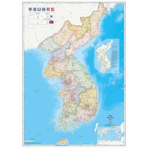 [2개구성] 주나우맵소프트 선물 국내여행 지도 한반도 대한민국 전도 교육용 FAW89784B