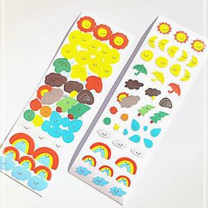 [2개구성] 디자인문구 오늘의 X3개 날씨 다이어리 일기예보 귀여운 스티커 다꾸 씰 데코 무광 LWFFZWSF