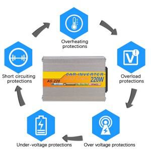 가정용 인버터 DC 12V to AC 220V 변환기 전원 소켓 스위치 포함 USB 충전기 보관 셀 차량용