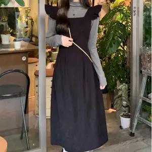 민소매 어깨 프릴 원피스 목폴라 티셔츠 set 롱원피스