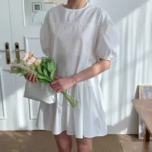 레이스 자수 라인 포인트 볼레로 소매 미니 원피스