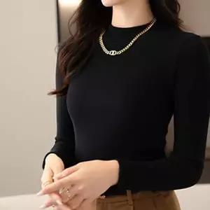 [하프클럽/셀러허브_여성트랜드패션]슬림 기모 반목티셔츠 목폴라 이너티