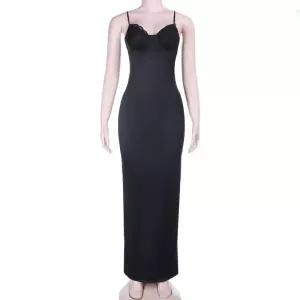 스파이더맨 여친 가을 레이스 브라컵 새틴 드레스 롱스커트 OPH3