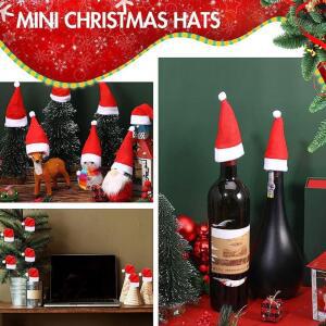 [2개구성] 산타 20개 소 와인병 인형 작은 크리스마스 데코 장식 미니 트리 모자 용 품 KWFFJATS