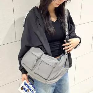 투포켓 빅사이즈 기저귀 가방 가벼운 나일론 크로스백