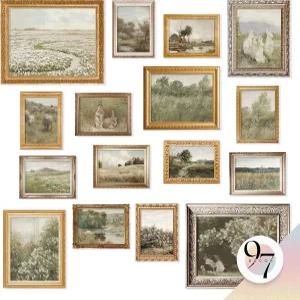 97 데코 대형 11x14 프랑스 시골 벽 아트 - 빈티지 프린트 농가 장식 식물 침실용 자연 포스터 풍경화 봄