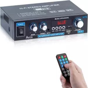 AK35 블루투스 5.0 스테레오 앰프 2.0 채널 미니 오디오 수신기 30Wx2 홈 하이파이 시어터 TV 스피커