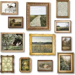 97 데코 빈티지 월 아트 프린트 - 벽 장식용 시골 풍경화 봄 그림 농가 포스터 프랑스 컨트리 갤러리