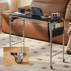 브리튼 이동형 서재 우드 간이 사이드 블랙 테이블 책상