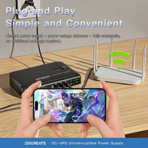 고급 DC UPS 시스템 5V-24V 조절 가능한 출력 교체 배터리 디자인 라우터 보안 모니터 NAS 및 네트워크 장