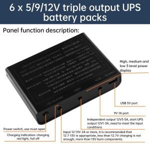 납땜 없는 18650 UPS 배터리 박스 12V/9V/5V 다중 출력 60W 라우터 보안 카메라용 DC 백업 전원 공급 장치
